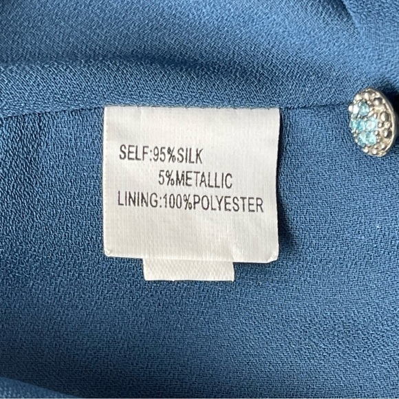 KAY UNGER Silk dress maxi blue halter size 4 - Picture 8 of 13